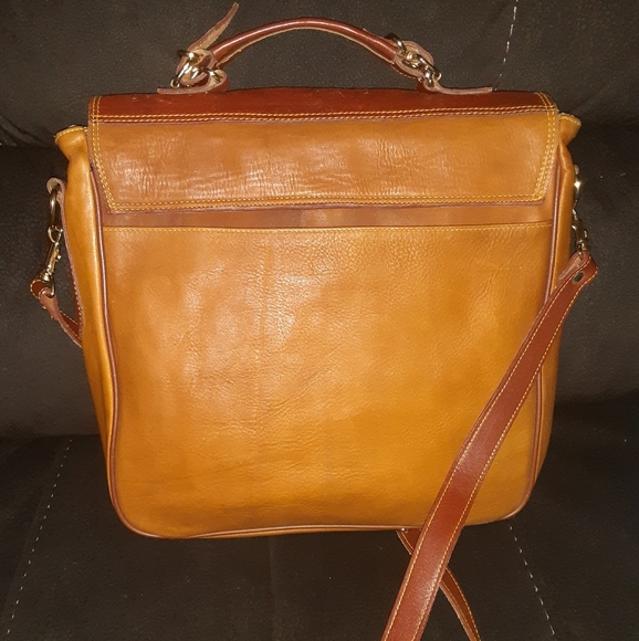 YVES Saint Laurent | Braided Detail Handle and Strap Messenger Bag - Tan/Whiskey - Picture 3 of 12